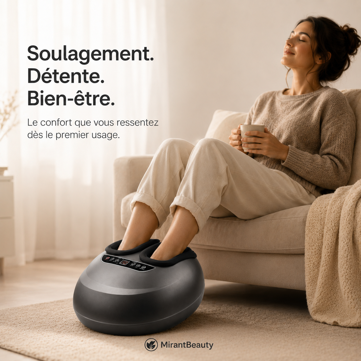 Mirant FootSpa Pro™ | Masseur de pieds Shiatsu chauffant à compression d'air 360°