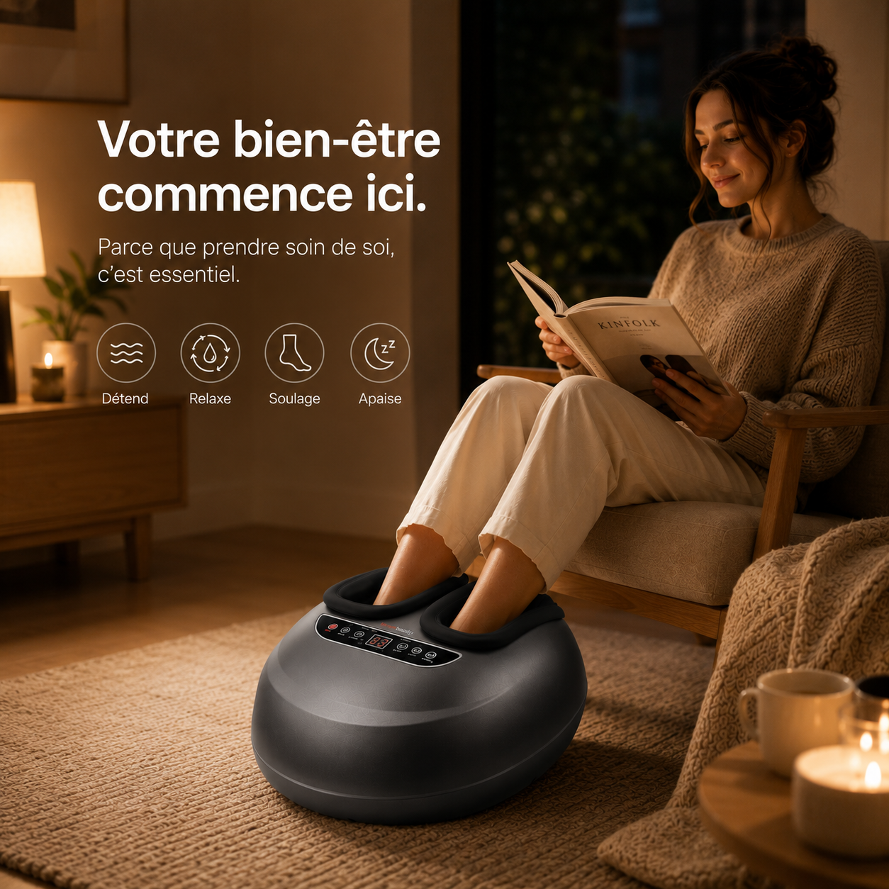 Mirant FootSpa Pro™ | Masseur de pieds Shiatsu chauffant à compression d'air 360°