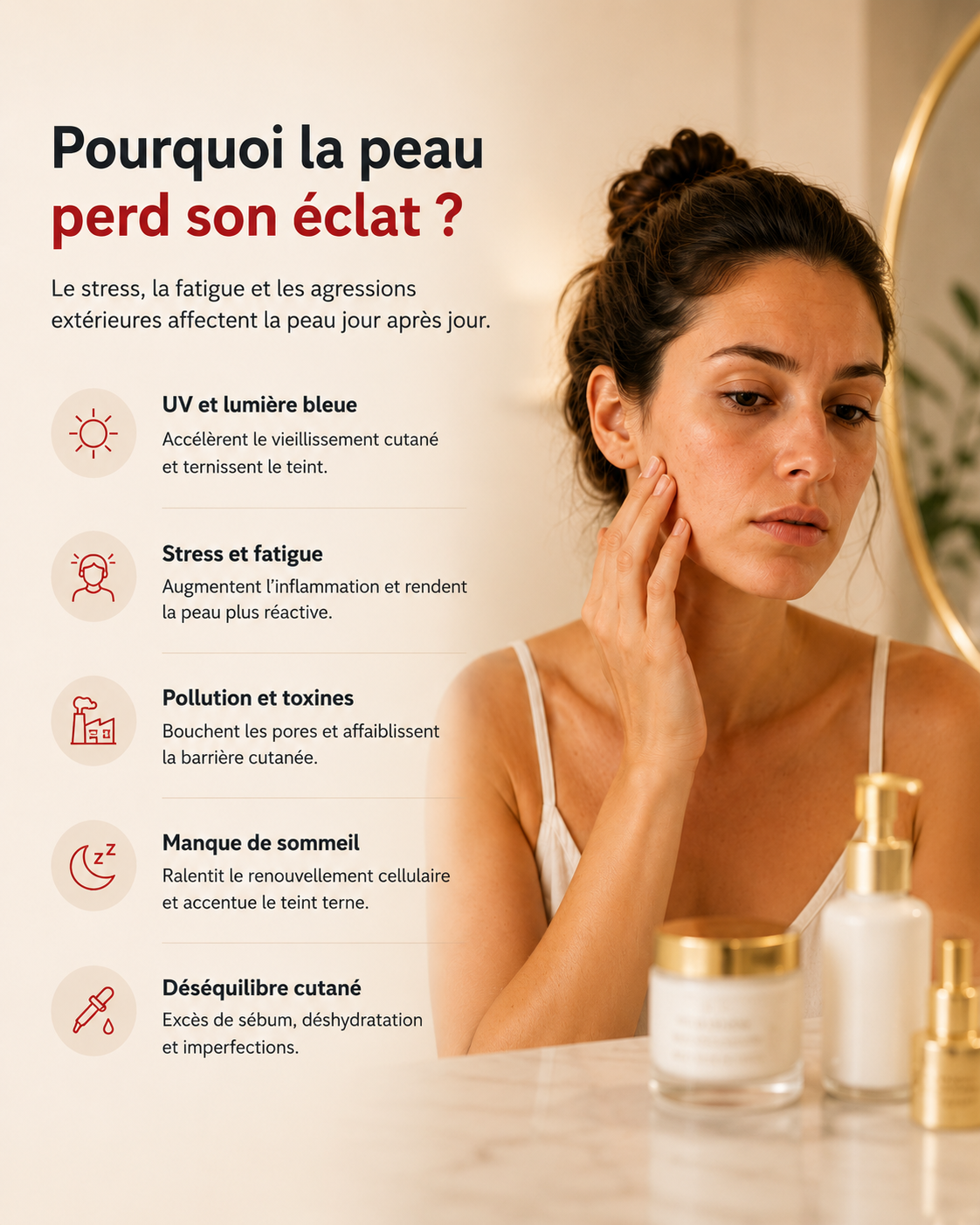Peau naturelle et lumineuse