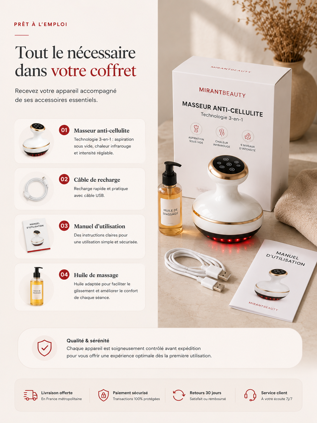 Contenu du coffret MirantBeauty